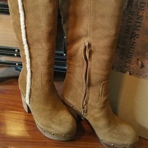 Genuine Suede Brown Ralph Lauren Boots Size 9.5